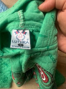 Sky Blue N Green Hoodie(light Winter) 0-1 Year