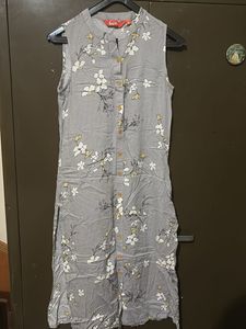 Floral Print Grey Kurti