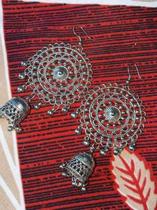 Silver Jhumka Earrings