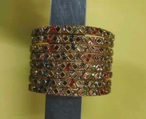 Sparkling Multicolor Bangle Set