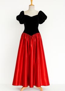 Red & Black Velvet Dress