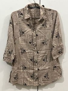 Patterned Button-Down Shirt