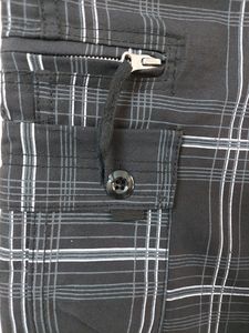 Jorts In Black cargo Check Pattern