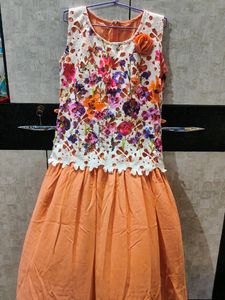 Peach Flared Dress🧡
