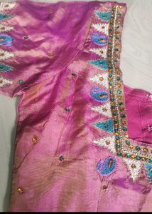 Pink Maggam Work Blouse