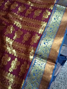 Maroon and Gold Saree Available For Swap