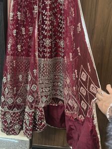 Elegant Maroon Embroidered Anarkali