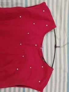 Annabelle By Pantaloons Red Peplum Top