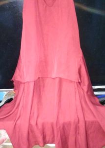 Elegant Maroon Layered Dress