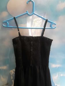 Black Spaghetti Strap Midi Dress