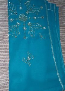 Teal Embellished Saree