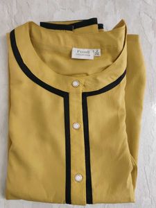Yellow With Black Shirt For Women