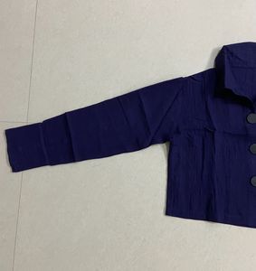 Cropped Navy Blue Shirt