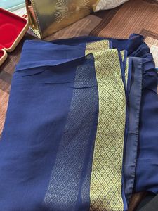 Elegant Blue &amp; Gold Sari