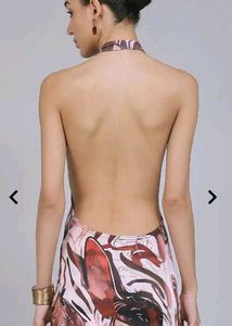 Stylish Patterned Halter Dress