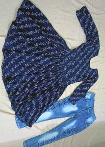 Blue Frock With Jeans