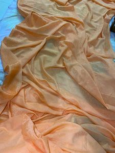 Peach Silk Shiny Saree
