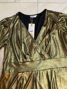 Shimmery Gold Mini Dress