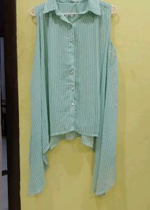 Striped Cold Shoulder Top
