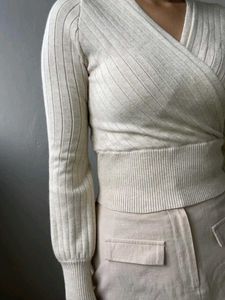 Wrap Knit Sweater Top