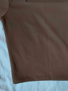 Square Neck Brown Top
