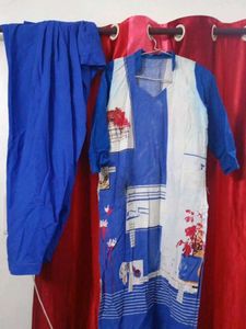 Blue Printed Kurta Set