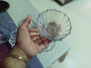 New Unsed Glass Set Of Bowl N Containers