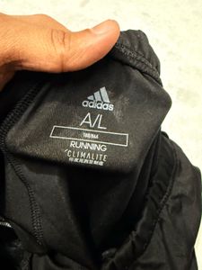 Adidas Black Track Pants with zip opening