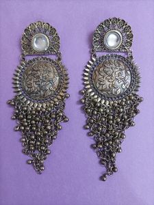Silver Plated Oxidixed Earrings