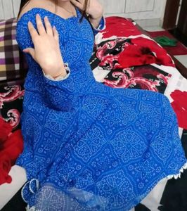 Blue Printed Ethnic Dress