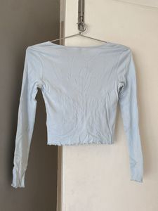 Light Blue H&amp;M Tie Up Top