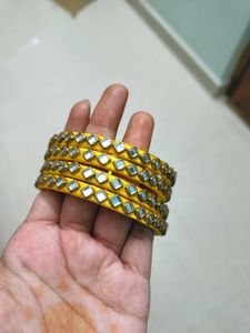 Combo Of Kundan Silk Thread Bangles