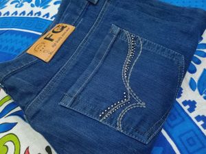 Blue Jeans With Designer Pocket