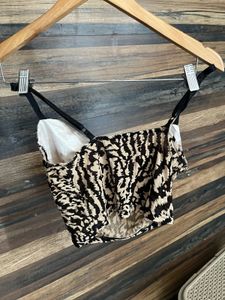 Animal Print Bustier Top