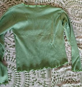 Cute Green Long Sleeve Top