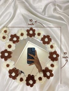 Crochet Flower Decorative Mirror 💓