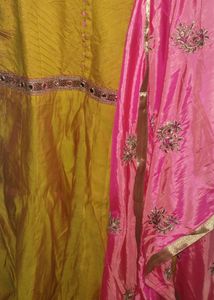 Golden Yellow Beautiful Anarkali Set