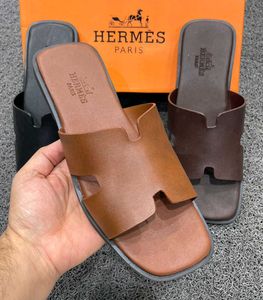 Hermes Men's Stylish Brown Sandals
