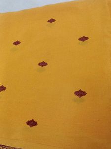 Yellow &amp; Maroon Silk Saree