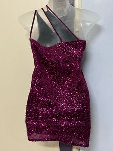 Sparkly One-Shoulder Party Dress