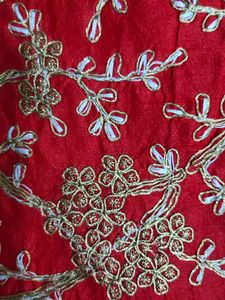 Embroidered Red Pouch