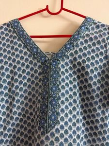 Green White Pallazo Suit