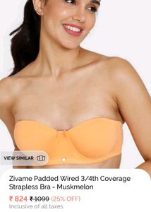 34C Strapless Padded Bra (Wired)