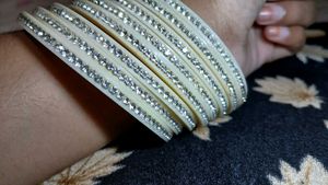 Elegant Stone-Studded Bangle Set