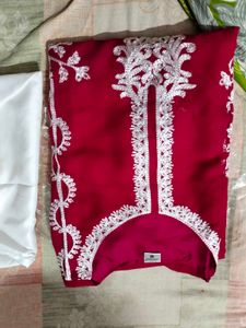 Maroon Embroidered Pakistani Suit