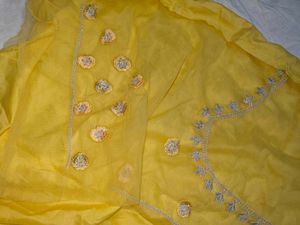 Yellow Lehenga With Silver Embroidery
