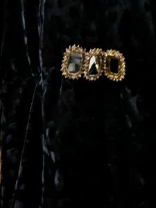 Elegant Black Velvet Embellished Dress.