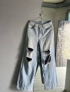 Ripped Wide Leg Jeans
