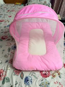 Pink Baby Nest with Mosquito Net