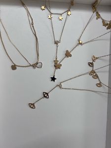 Gold Charm Necklaces combo of 4 layered necklace